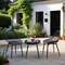 Mobilier de jardin extérieur 2 personnes, Table chaise balcon, petits meubles de jardin extérieurs balcon terrasse, noir