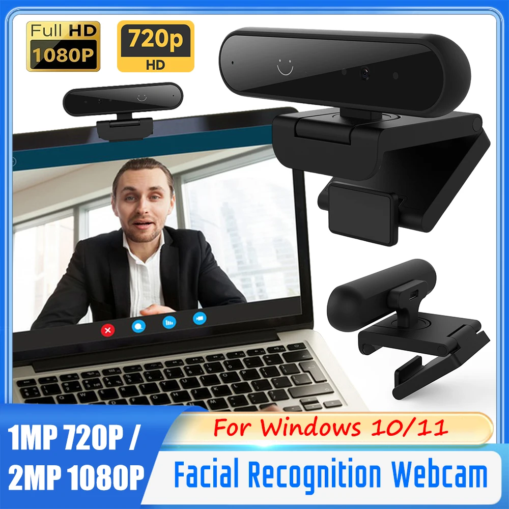 Gesichtserkennung Webcam Windows Hello 1MP 720P/2MP 1080P Webkamera IR Gesichtserkennung Anmeldung für Laptop PC Kamera mit Mikrofon Image