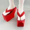 Damen-Clog-Flops aus Kunststoff PVS im japanischen Stil, Flip-Schuhe für Cosplay-Schuhe, Hausschuhe