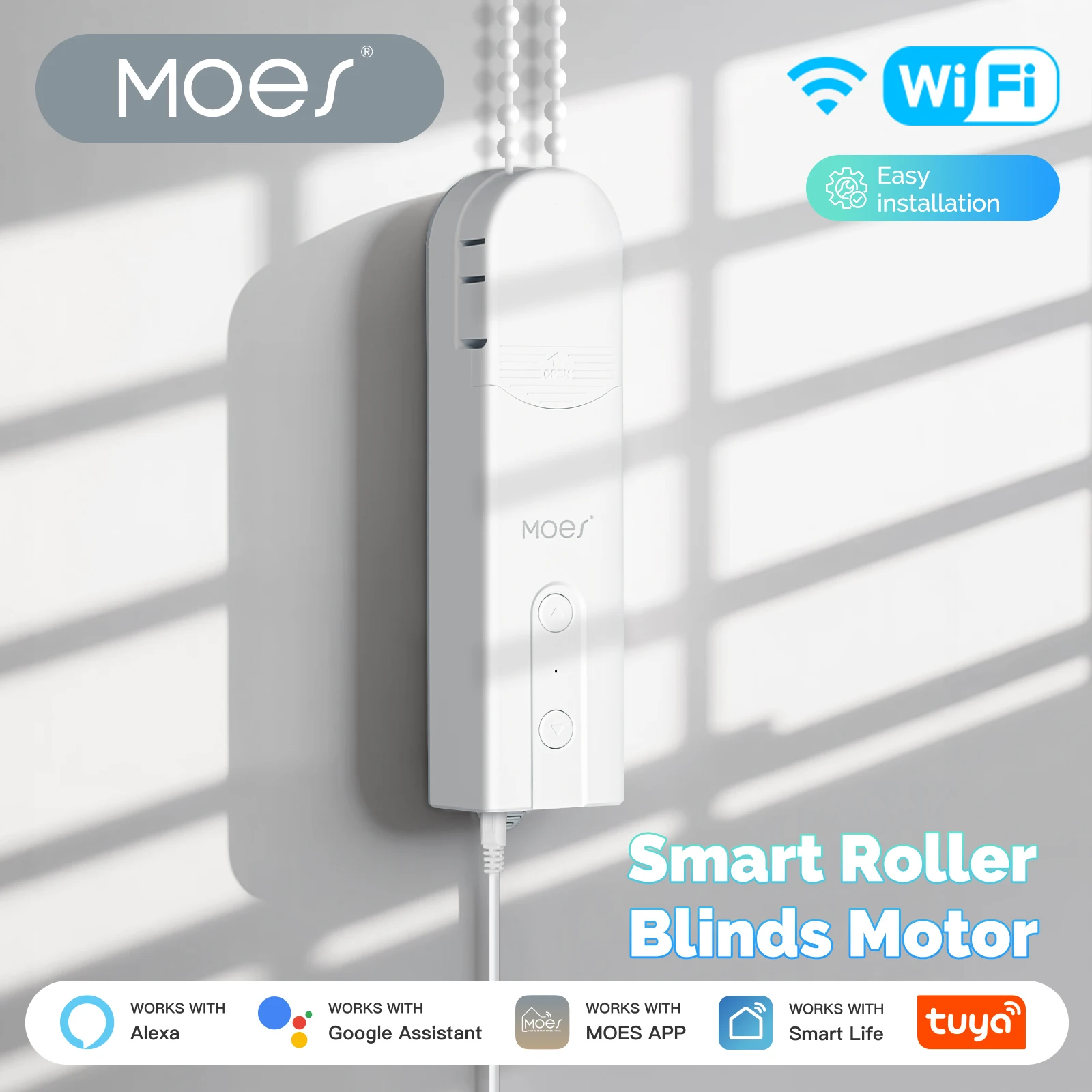 MOES Tuya WiFi Smart Shade Rollos Motor Treiber Elektrische Vorhänge Automatisierung Zugschnur Kette String Mit Alexa Google Hause