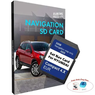 Neuestes 2025, Update-Navigation, GEN4-SD-Karte, Europa-Karte, 2025, kompakt, 4, x für Hyundai H350/i40/i40 VF IA/i40 VF SD/i40 VF SD IA Auto
