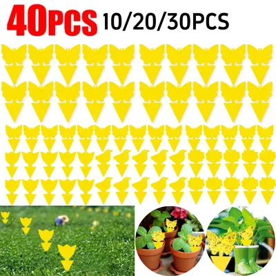 10-40Pcs Sticky Traps Fruit Fly Trap Yellow Sticky Bug Trap for Indoor Outdoor Use Insect Pest Control Garden Strong Glue Plant