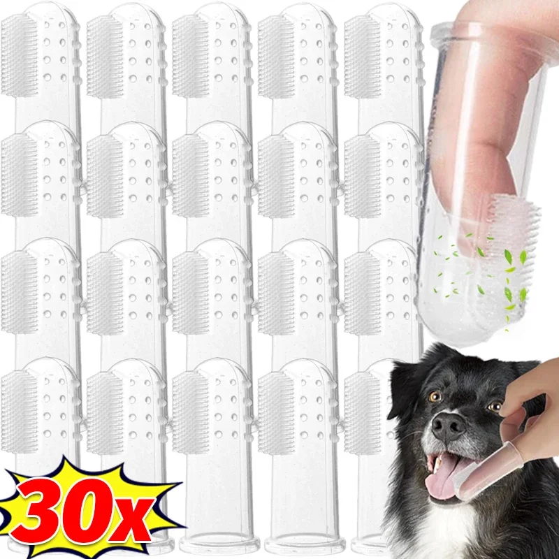 Soft Silicone Pet Finger Cots Toothbrushes Dog Brush Bad Breath Teeth Care Cleaning Tool Cat Scrub Pet Tooth Cleaner Supplies