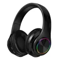 Cuffia portatile senza fili Bluetooth 5.0 con scheda collegabile a luce colorata Cuffia pieghevole per musica stereo sportiva montata sulla testa