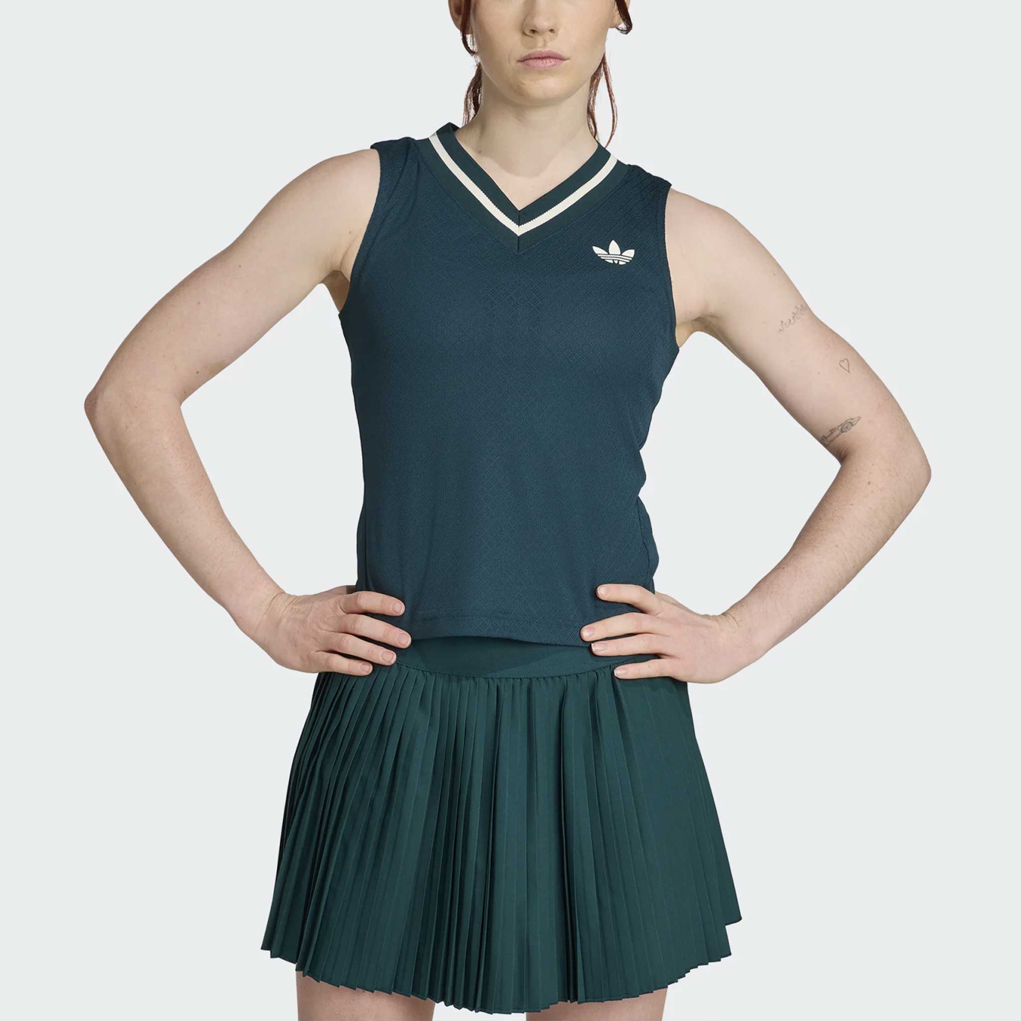 adidas Wimbledon 2025 Wow Tank Pro Women's Tennis Apparel Aurora Ivy