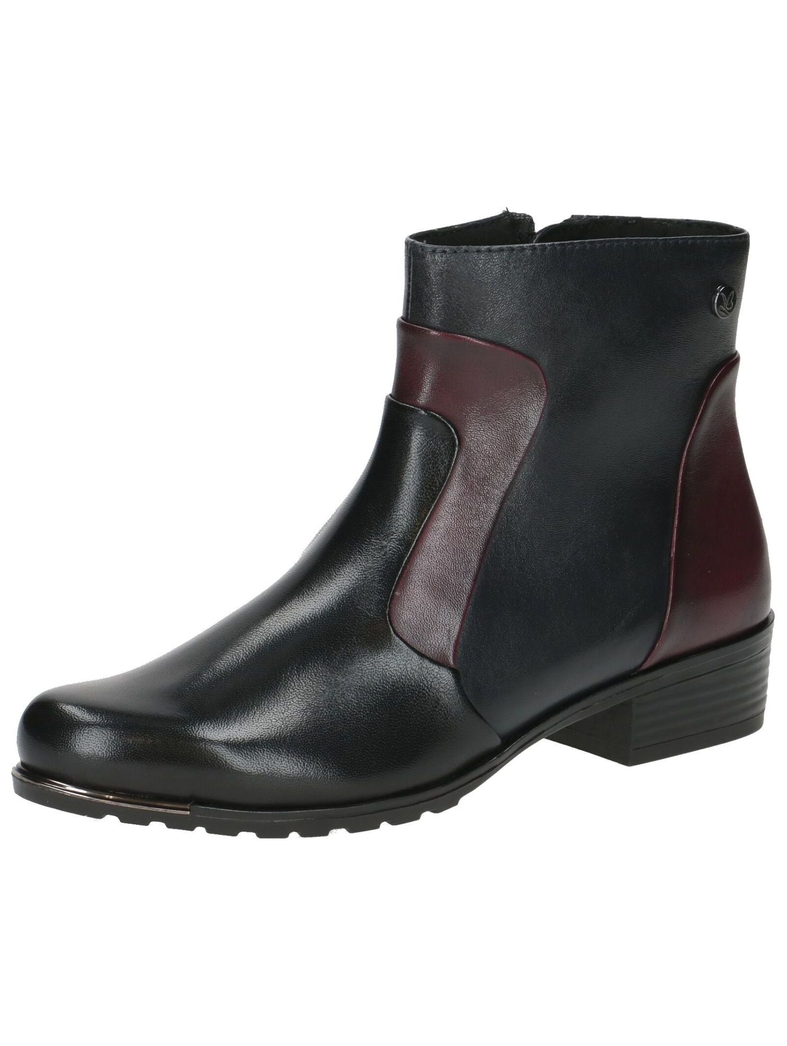 Stiefelette CAPRICE "Caprice Stiefelette Leder", Damen, Gr. 38,5, schwarz (schwarz kombi), Leder, Schuhe Stiefelette