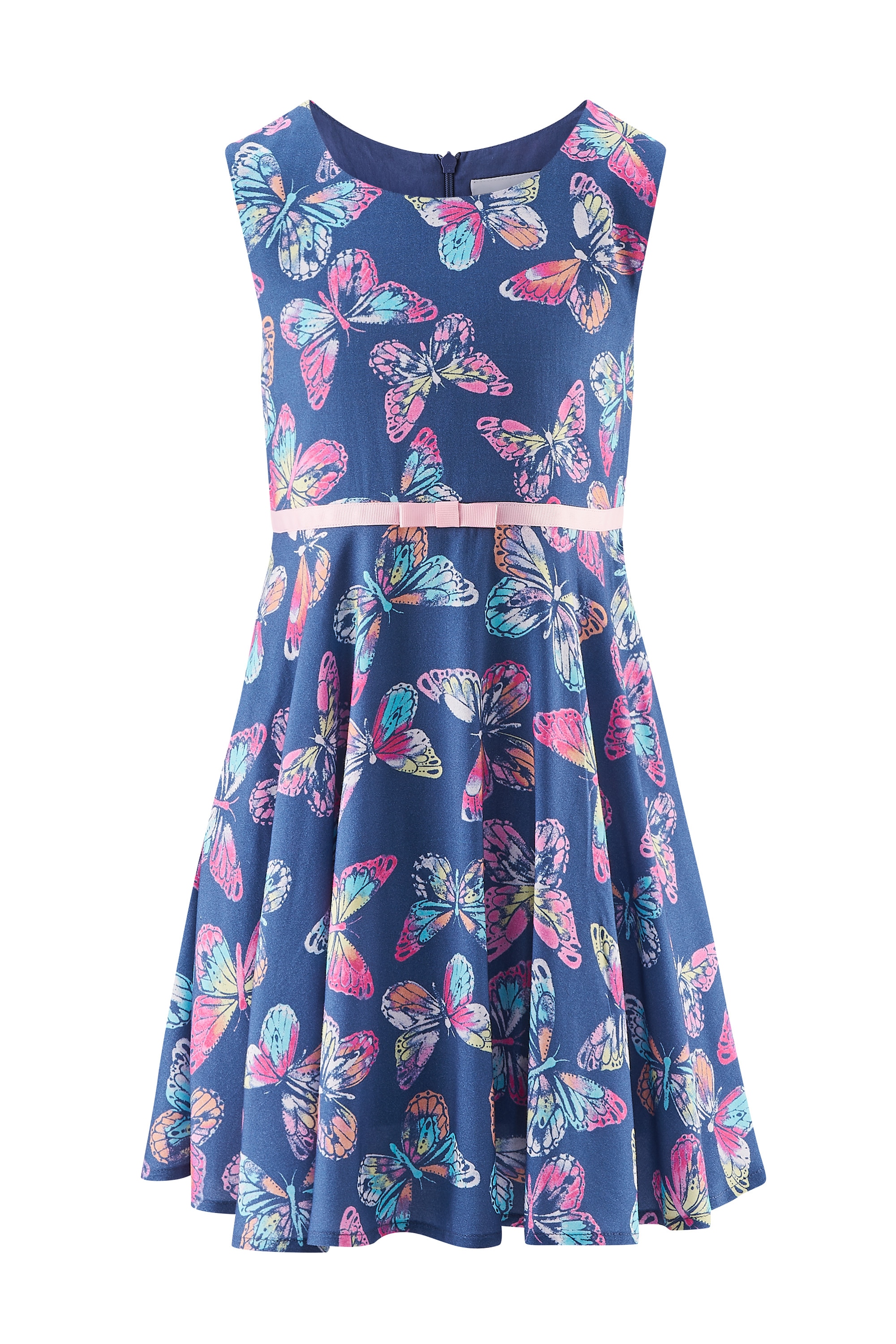 Sommerkleid HAPPY GIRLS "Mädchenkleid", Mädchen, Gr. 104, EURO-Größen, blau (jeans blau), Stoff, 100% Viskose, normal, Kleider Image