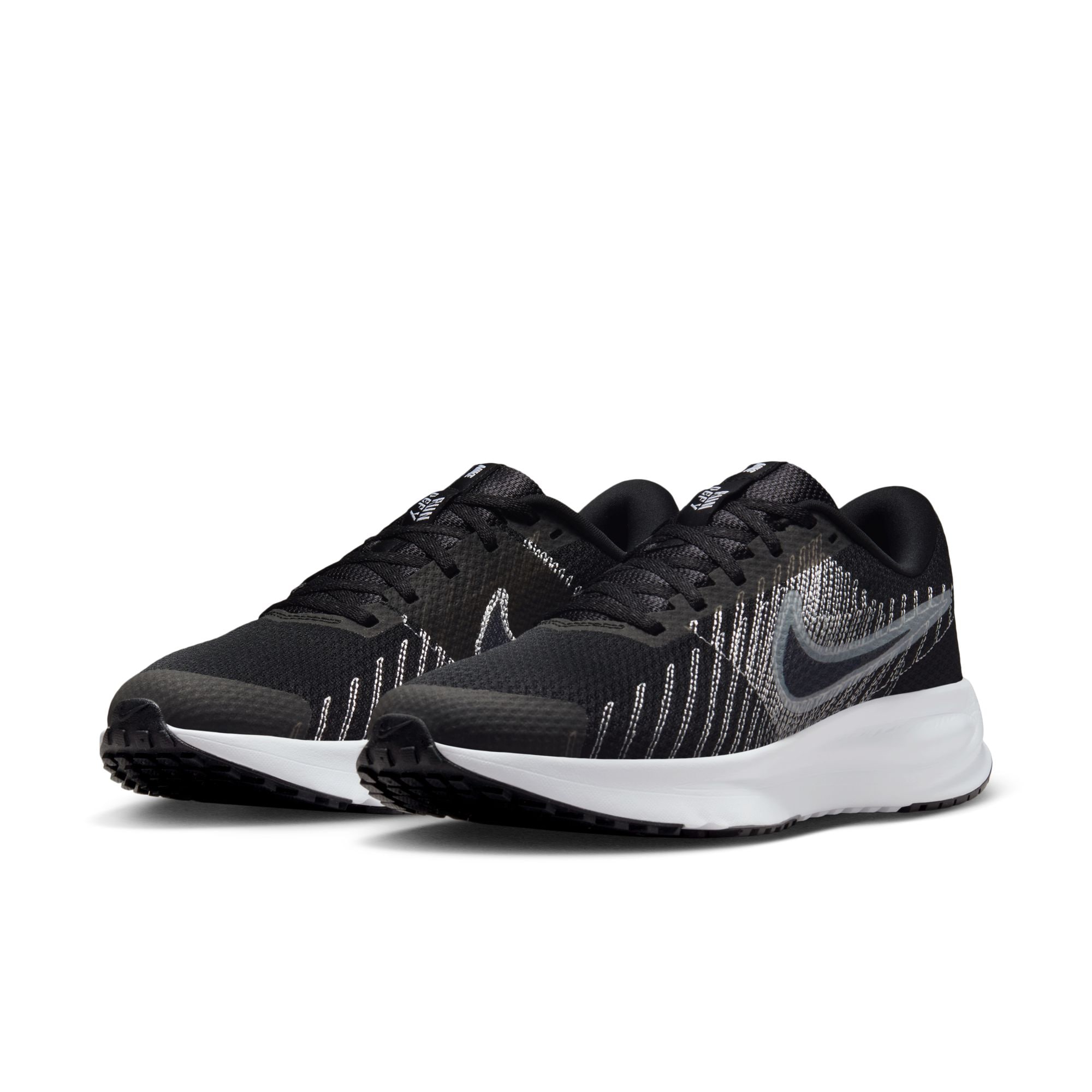 Laufschuh NIKE "W NIKE RUN DEFY", Damen, Gr. 39, schwarz, weiß, wolf grau, Textil, Schuhe Laufschuh