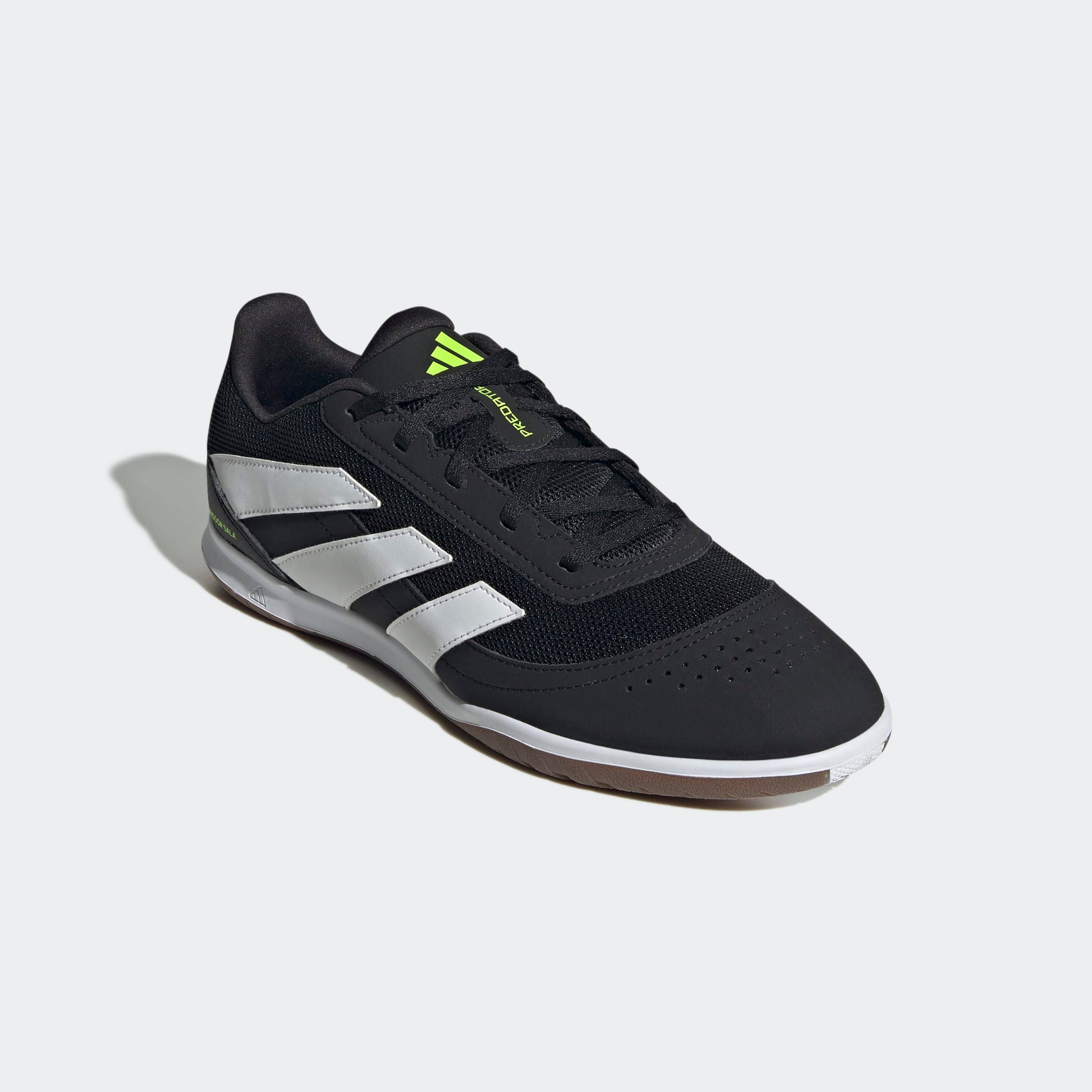 Fußballschuh ADIDAS PERFORMANCE "PREDATOR CLUB INDOOR SALA", Damen, Gr. 44, core schwarz, cloud weiß, lucid lemon, Synthetik, Textil, Schuhe Fußballschuh, geeignet als Hallenschuhe