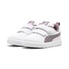 Sneaker PUMA "COURTFLEX V3 DOTTY V INF", Gr. 25, weiß (puma weiß, plum jam, light moss), Synthetik, sportlich, Schuhe, für Kinder