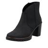 Ankleboots RIEKER, Damen, Gr. 38, schwarz, Nubuklederimitat, unifarben, elegant, Schuhe, Stiefelette, Plateauboots, Blockabsatz, in eleganter Optik