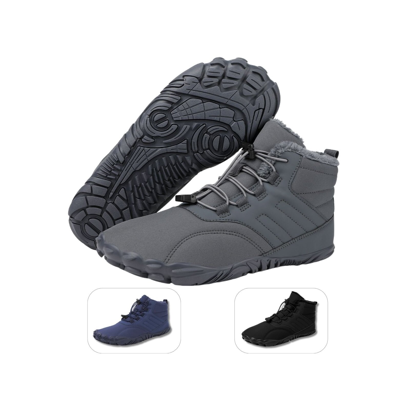 Barfußschuh DOTALES "Trekstep Barfußschuhe Winterstiefel Damen & Herren – Exklusiv &", Herren, Gr. 40, Normalschaft, grau, Polyester, Textil, Casual, Schuhe, Minimalschuhe