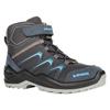 Winterstiefel LOWA "MADDOX WARM GORE-TEX MID JR", Damen, Gr. 40, blau (stahlblau), Textil, Synthetik, sportlich, Schuhe, wasserdicht, gefüttert, mit Klettverschluss