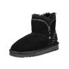 Stiefelette MUSTANG SHOES "Mustang Shoes Stiefelette Veloursleder", Damen, Gr. 37, schwarz, Veloursleder, casual, Schuhe