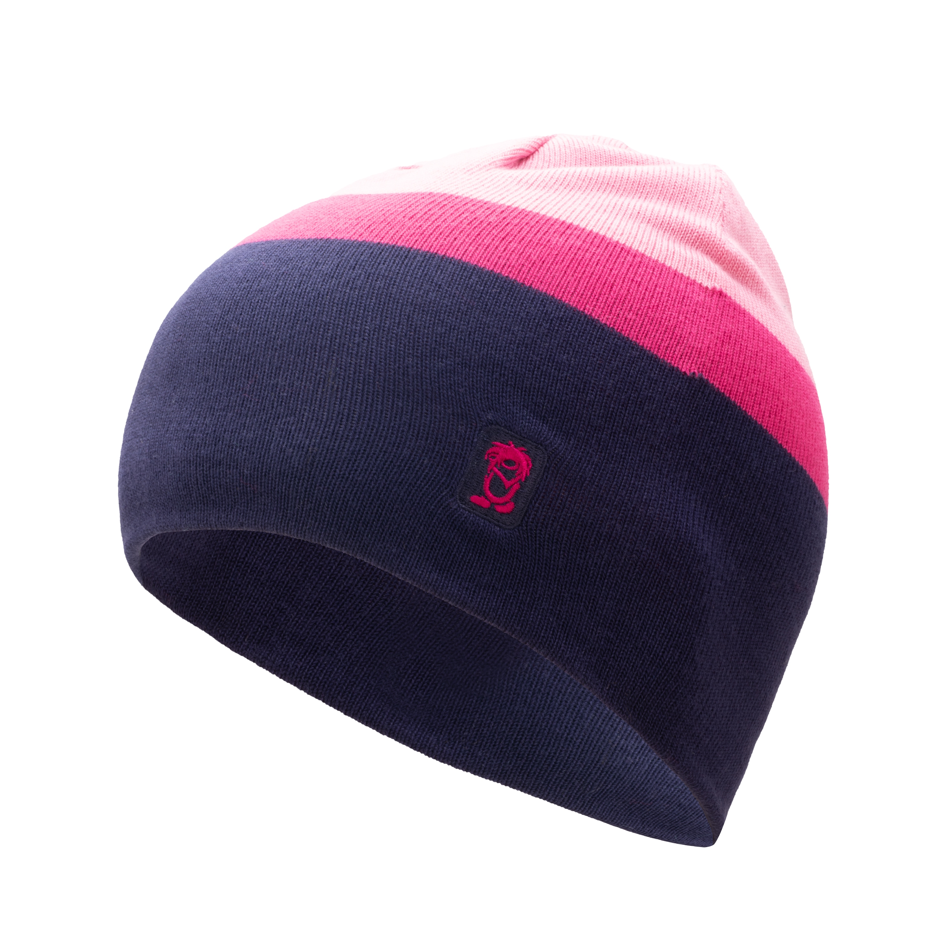 Strickmütze TROLLKIDS "KIDS NORDLAND CAP", Kinder, Gr. 6 (53/56), rosa (deep violet, schwarz pink), Obermaterial: 95% Polyacryl, 5% Elasthan, sportlich, Mützen Image