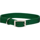 Metal Buckle Double Ply Nylon Personalized Dog Collar in Hunter, 1" Width, X-Large/XX-Large, Green