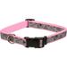 Lazer Brite Personalized Reflective Dog Collar in Pink with Hearts, 5/8" Width, Medium/Large, Grey