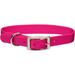 Metal Buckle Nylon Personalized Dog Collar in Pink Flamingo, 5/8" Width, Small/Medium