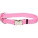 Personalized Pink Bright Adjustable Dog Collar with Metal Buckle, Large