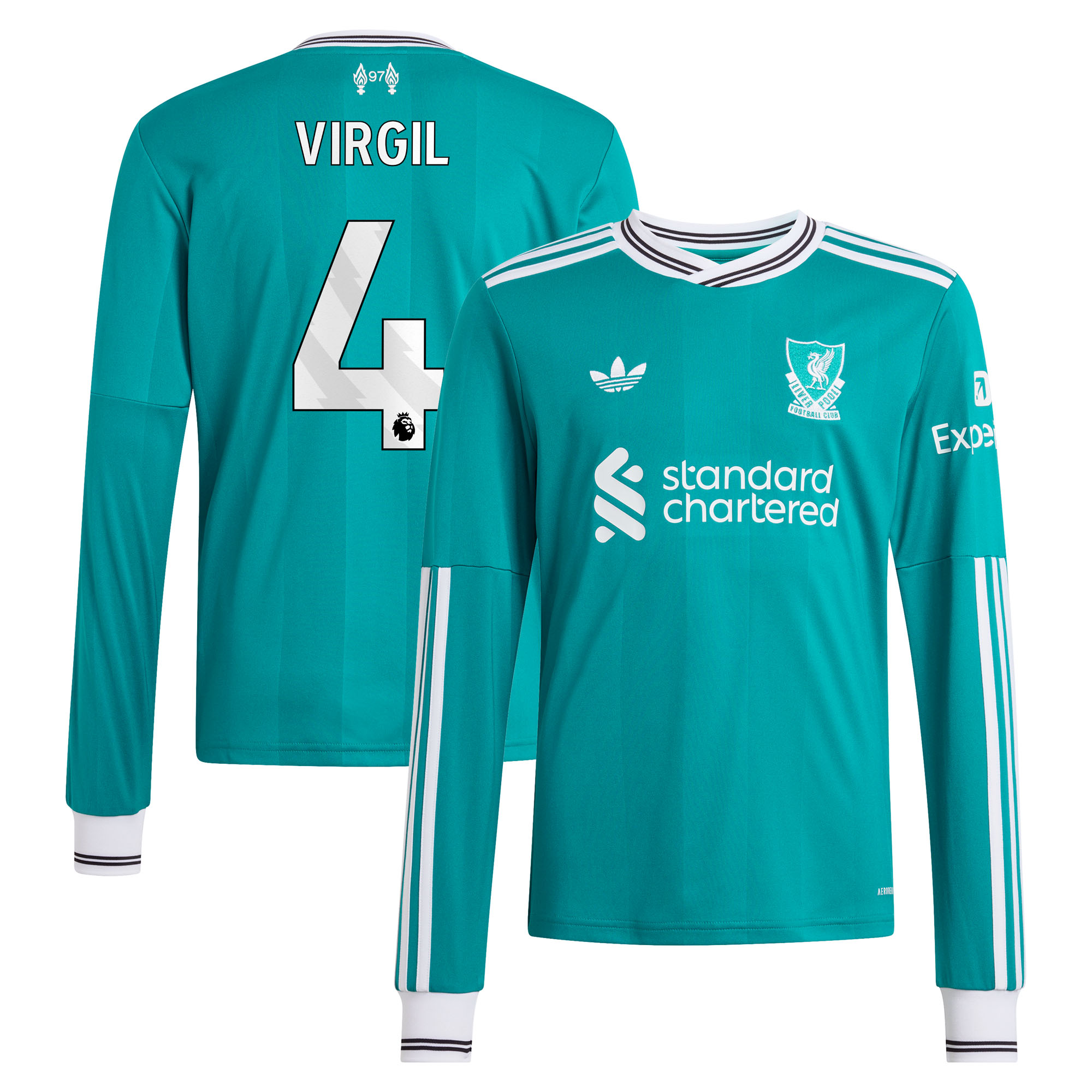 Liverpool adidas Ausweichtrikot 2025-26 - Kinder - Langarm mit Aufdruck Virgil 4 Image