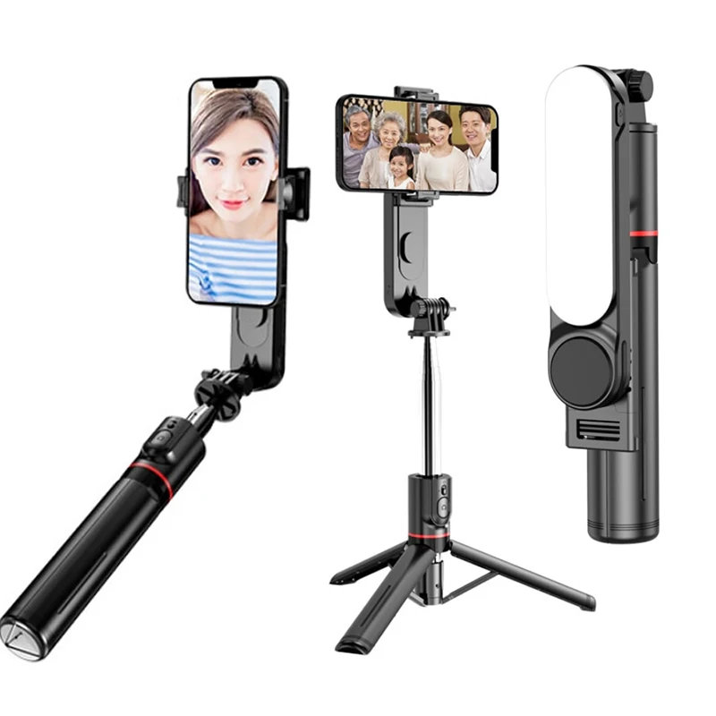Tragbare Drahtlose Selfie Stick Stativ Stehen Mit Füllen Licht Ausziehbare Multifunktionale Stativ Für Ios Telefon Video Live-Streaming Image