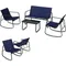 Ensemble de meubles de jardin 4 pièces pour 4 personnes, ensemble de meubles de jardin, 2 chaises à bascule, 1 canapé et 1 table basse