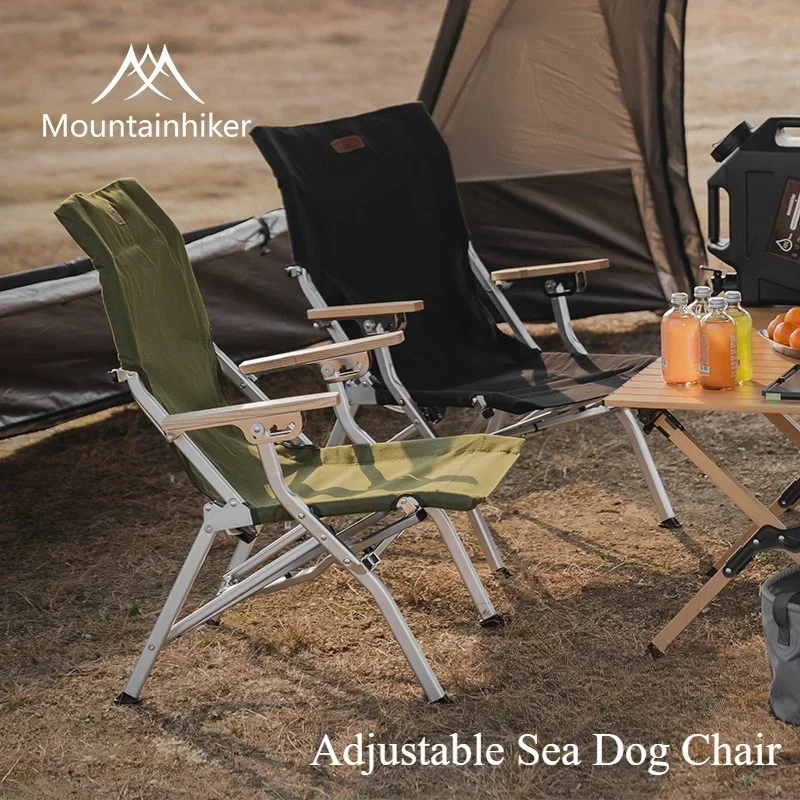 Mountainhiker Outdoor klappbarer Lounge-Stuhl aus Aluminiumlegierung, tragbarer Strandstuhl, Angeln, Nickerchen, verstellbarer Seehundstuhl