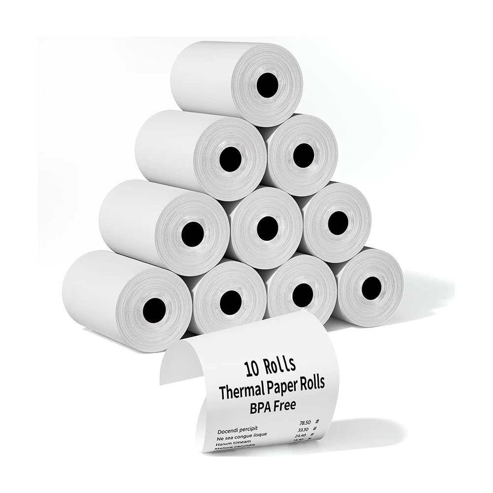 Rouleaux de reçus en papier thermique, 5-20 pièces, 57x40mm, adaptés à tous les tréboles, imprimante de caisse enregistreuse POS, carte de crédit, papier thermique Non adhésif