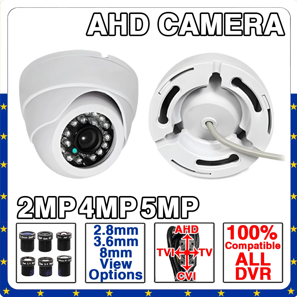 Plug-and-Play-weiße Mini-AHD-Domekamera 4K 5MP 4MP 1080P Analog/TVI/CVI 4in1 HD OSD-Menü Indoor Home CCTV-Sicherheit Image