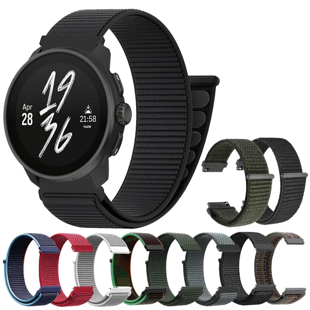 20 22 mm Nylon-Schlaufenarmband für Suunto 9 5 PEAK PRO/RACE S/OCEAN/VERTICAL/SUUNTO3 Smart-Armband, austauschbar für Suunto Run Correa Image