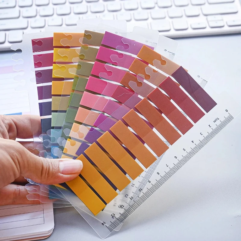 Morandi Color 6-Serie, farbiges, selbstklebendes, festes Memorandum, transparentes Lesezeichen, Memorandum-Aufkleber, Papier, Bürobedarf Image