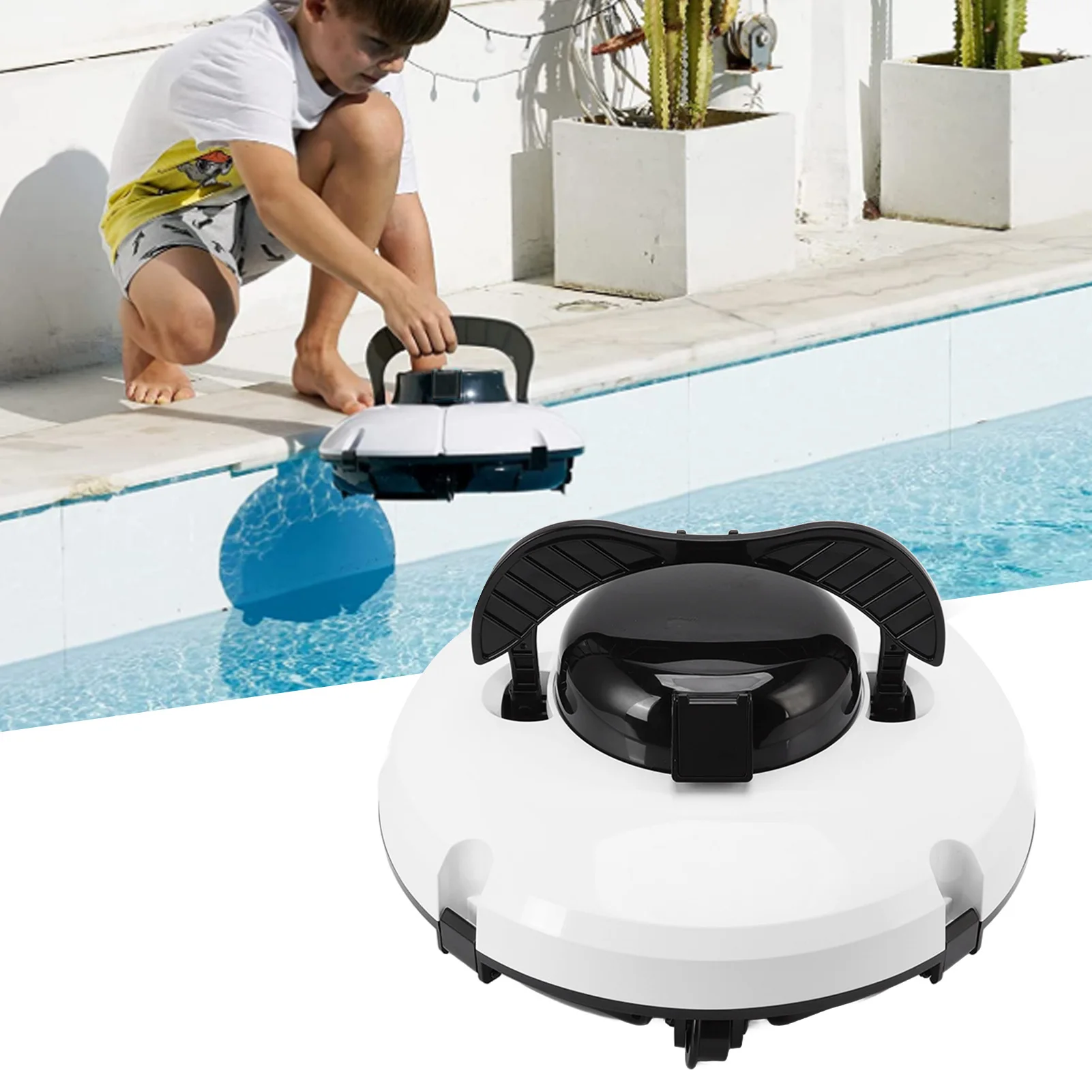 Automatischer Poolreiniger, intelligenter kabelloser Roboter-Poolreiniger, IPX8, automatischer Pool-Staubsauger mit Selbstparkerfunktion Image