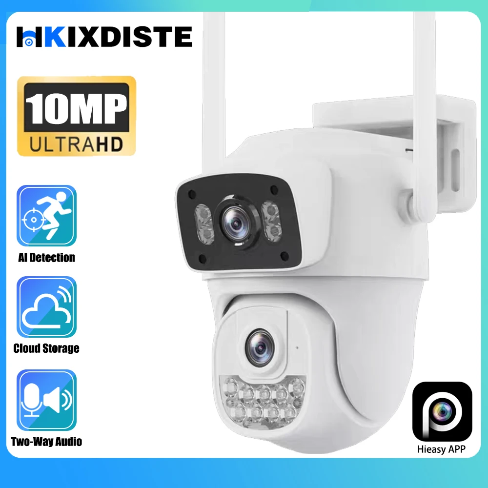 HKIXDISTE 10MP 5K PTZ Dual Screen Wifi IP Kamera Zwei-Wege Audio Auto Tracking Outdoor CCTV Sicherheit überwachung Kamera HiEasy Image