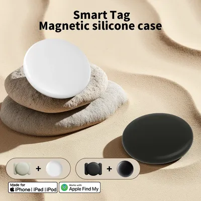 RSH Smart GPS Tracker Itag&Magnetic silicone case MFI Work With Apple Find My Bluetooth Key Car Bike Suitcase Apple Airtags IOS