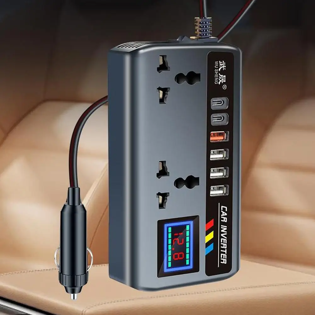 Kfz-Wechselrichter, Auto-Wechselrichter, 12 V, 24 V auf 220 V, Hochleistungs-Multifunktions-Ladegerät, Transformator, Wechselrichter Image