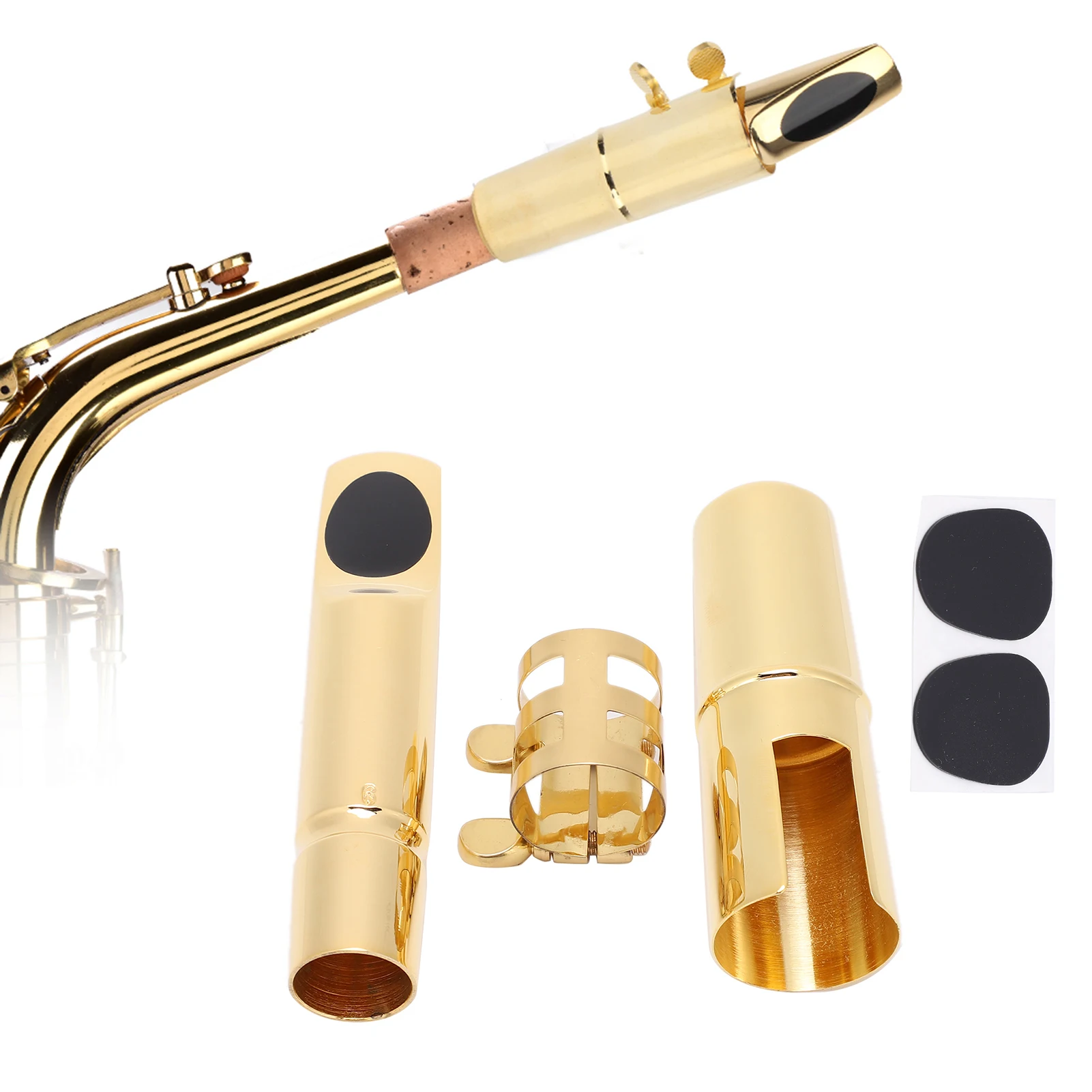 Baritone Saxophon Mundstück Metall Baritone Saxophon Metall Mundstück mit Pads Musikinstrumente Zubehör Sax Mundstück Image