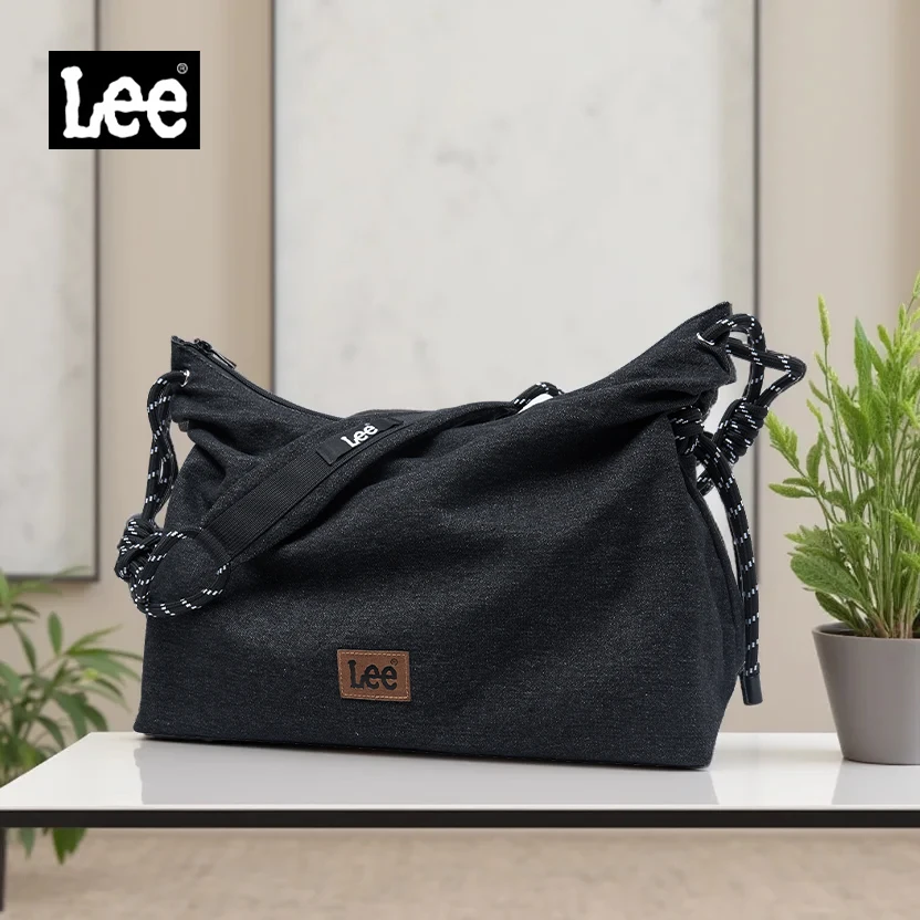 LEE Unisex Denim Blue Soft Pillow Umhängetaschen Beige Casual Simple Utility Light Damen Große Hobo-Umhängetasche mit hoher Kapazität