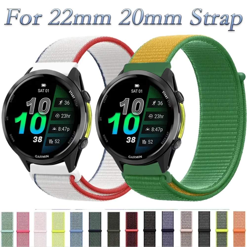 Für Garmin Forerunner 970 570 165 965 55 Venu 3 Nylonband 22 mm 20 mm Flaggen-Stil-Armband für Garmin Active 6 Approach S50 Gürtel Image