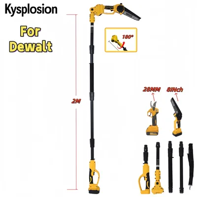 3 IN 1 Brushless Electric 8 Inch Chainsaw 28MM Scissors Telescoping Pole High Garden Pruning Tool For Dewalt 20V Battery