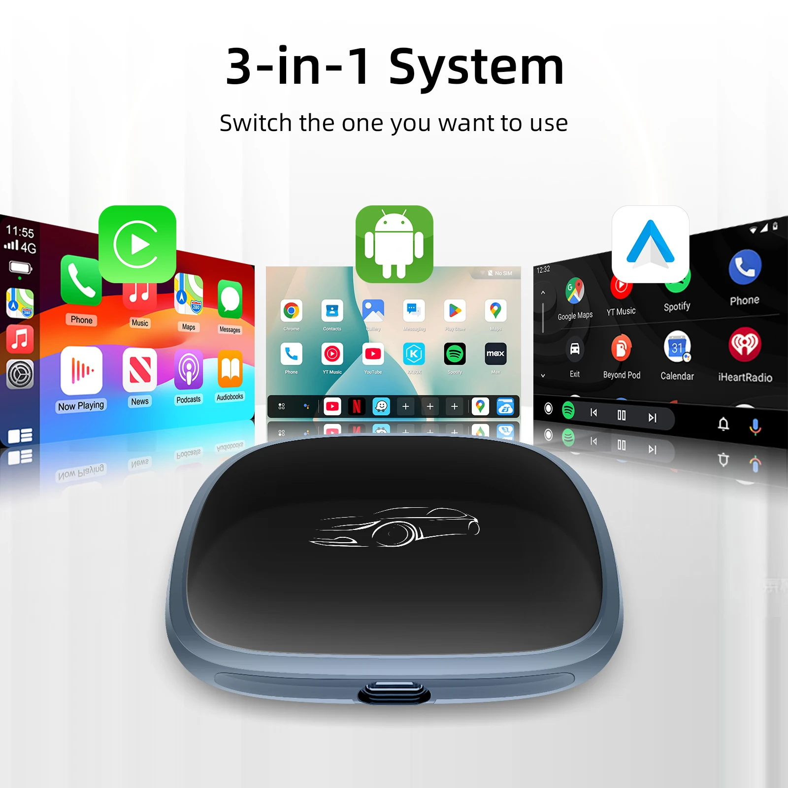 Ezonetronics CarPlay Android Ai Box verkabelt mit kabellosem Android Qualcomm Octa-Core 4G+64G Plug and Play Image