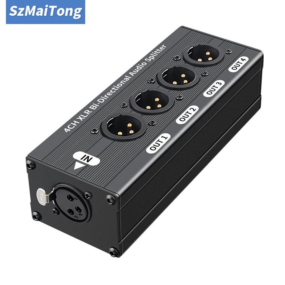 HTA004P-XLR 1X4 symmetrischer Audio-Splitter 1 In 4 Out XLR Audio-Splitter XLR Audio Signal Splitter Box Image