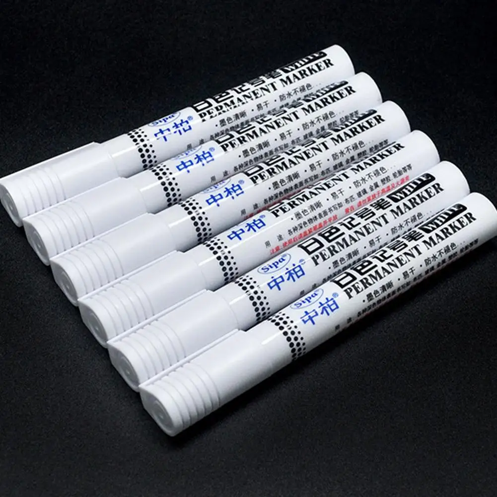 Markierungsstift, weiße Graffiti-Stifte, öliger Umweltstift, wasserfeste Farbe, Reifenmarker, Graffiti-Stifte, Reifenmarker, weißer Farbstift Image