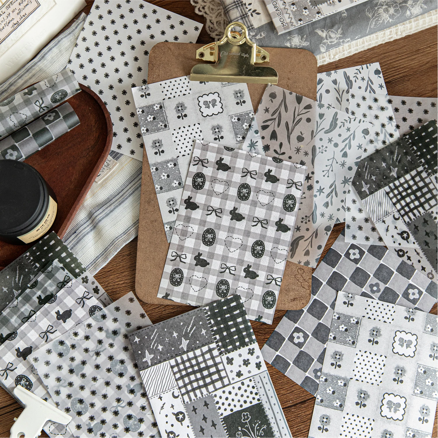 24 Stück Vintage-Blumenwebmaterial, Papier, Scrapbooking, DIY, Fotoalbum, Collage, Tagebuch, kreatives Briefpapier, Papier Image