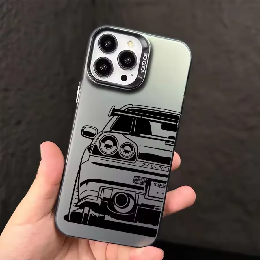 JDM CAR Plane Handyhülle für iPhone 16 15 14 13 Pro 12 11 Pro Xs X XR Max 8 7 SE Laser Hard PC+TPU Cases Back Cover-H521P1 Image