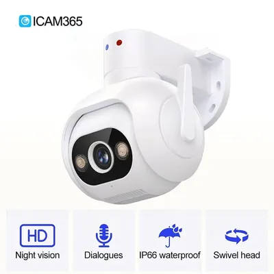 PTZ Wifi IP Cameras 4MP 10X Zoom Full Color Camera AI Humanoid Detection Security CCTV Baby Monitor iCam365 Sound&Light Alarm