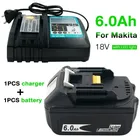 Batteria + Set caricabatterie) Batteria agli ioni di litio BL1860 per Makita 18v BL1850 BL1830 BL1860 + Caricatore DC18RC per batteria per utensili Makita 14.4V-18V