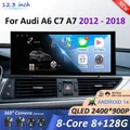 Android 14 Auto Multimedia Stereo Per Audi A6 C7 A7 2012-2018 Wireless CarPlay GPS Navi Lettore Radio Bluetooth 12.3 "Touch Screen