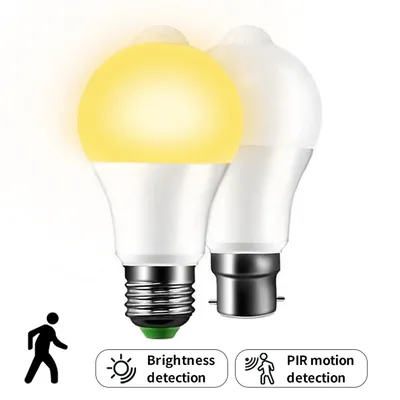 PIR Motion Sensor LED Light Bulb 12W E27 Smart Bulb Motion Activated ON/OFF Home Lights Lamp with Motion Sensor For Home Stair