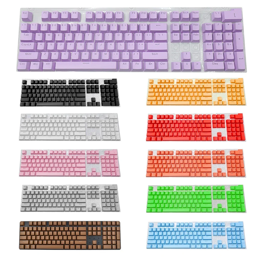 104 Stück ABS Universal mechanische Tastatur Tastenkappen ergonomische leere Tastenkappen für Cherry MX Tastatur Ersatz-Tastenkappe mit Hintergrundbeleuchtung Image