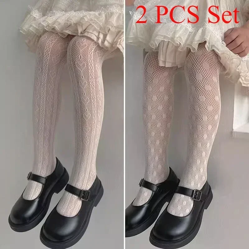 2/1 PCS Dünne Atmungsaktive Baby Mädchen Strumpfhosen Kinder Tanz Strumpf Socke Kinder Schule Student Strumpfhosen Prinzessin Schwarz Weiß Strumpfhosen Image